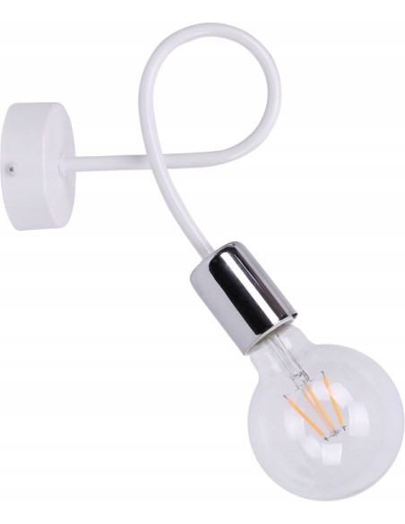 Kinkiet EDISON w minimalizmie - designerska lampa ścienna metalowa w kolorze czarnym/srebrnym/szarym do salonu i gabinetu