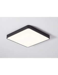 Nowoczesny plafon LED HOLLYWOOD w czarnej ramie - eleganckie oświetlenie do sypialni i salonu, 40x40 cm, 1 źródło światła. 2