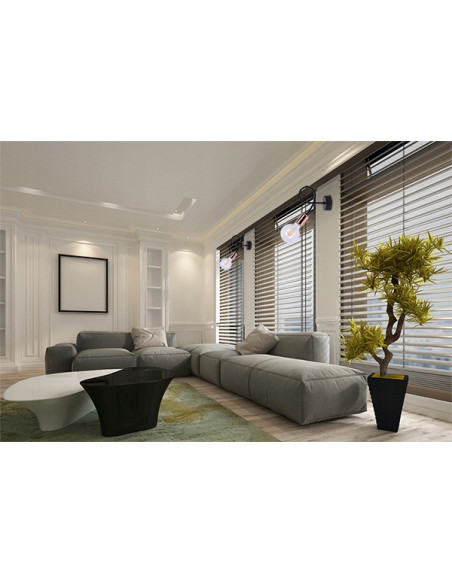 Kinkiet industrialny EDISON z miedzianymi akcentami - nowoczesne oświetlenie do wnętrz, czarny i pomarańczowy, E27 60W