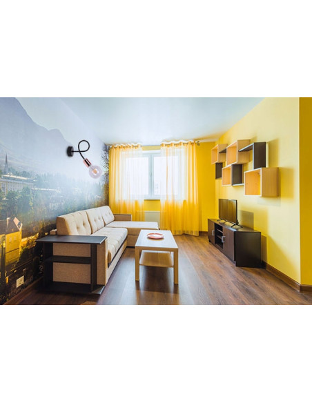 Kinkiet industrialny EDISON z miedzianymi akcentami - nowoczesne oświetlenie do wnętrz, czarny i pomarańczowy, E27 60W