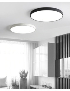 Nowoczesny plafon LED HOUSTON 80W w kolorze białym - eleganckie oświetlenie do salonu, korytarza i biura 2