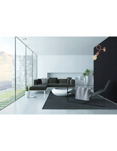 Miedziana lampa sufitowa EDISON 60W - nowoczesny design do eleganckich wnętrz salonu i jadalni