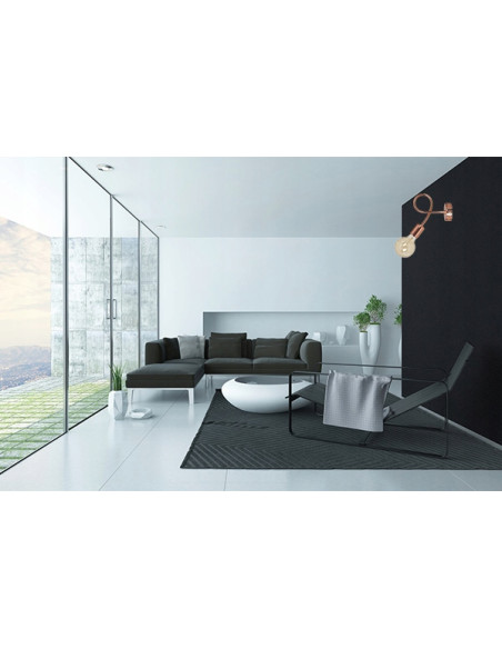 Miedziana lampa sufitowa EDISON 60W - nowoczesny design do eleganckich wnętrz salonu i jadalni