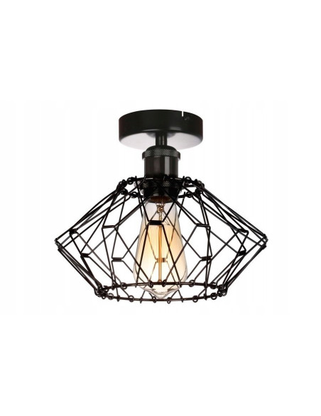 Lampa sufitowa Cameleon Loft, czarna metalowa, regulowane E27, idealna do kuchni i jadalni