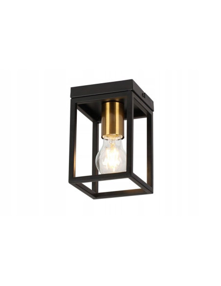 Plafon Loftowy Cage z Czarnym i Złotym Wykończeniem Idealny do Kuchni i Jadalni