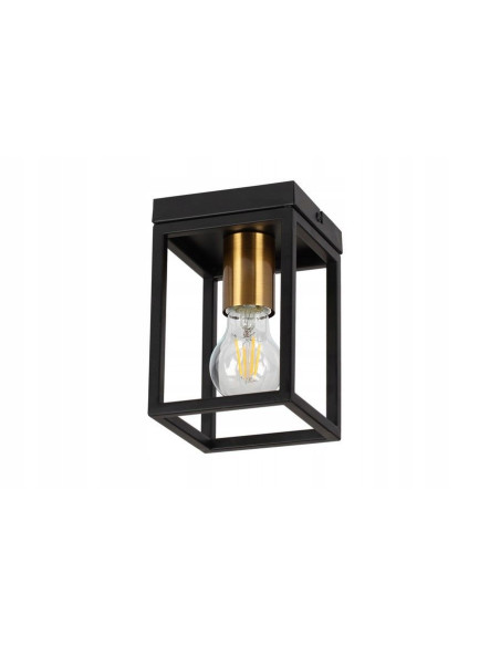 Plafon Loftowy Cage z Czarnym i Złotym Wykończeniem Idealny do Kuchni i Jadalni