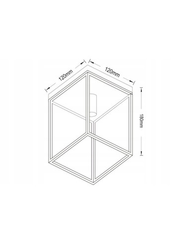 Plafon Loftowy Cage z Czarnym i Złotym Wykończeniem Idealny do Kuchni i Jadalni