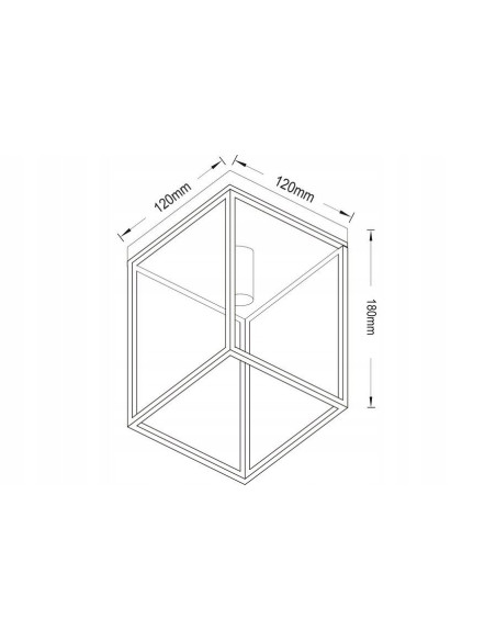 Plafon Loftowy Cage z Czarnym i Złotym Wykończeniem Idealny do Kuchni i Jadalni