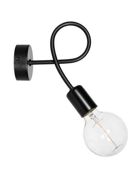 Lampa ścienna EDISON E27 w stylu industrialnym z spiralnym montażem - metalowa, dostępna w różnych kolorach