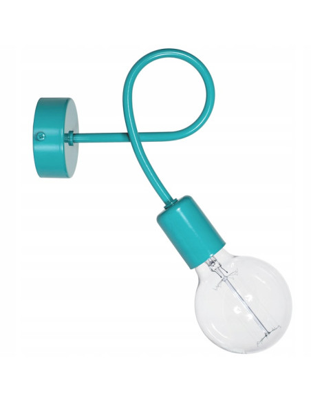 Lampa ścienna EDISON E27 w stylu industrialnym z spiralnym montażem - metalowa, dostępna w różnych kolorach