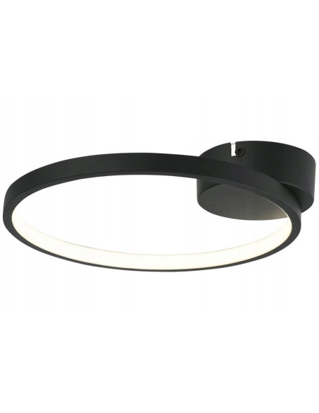 Plafon LED Ragi czarny okrągły - nowoczesna lampa sufitowa do sypialni, energooszczędna i elegancka.