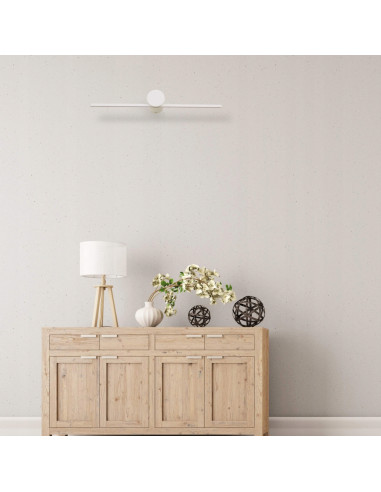 Kinkiet LED Modern Slim M 40cm biały - eleganckie oświetlenie do lustra i ściany, energooszczędny, ciepłe światło 3000K