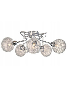 Plafon Vesna 5-punktowy w kolorze srebrnym - elegancka lampa sufitowa do nowoczesnych wnętrz
