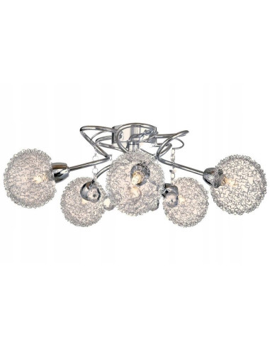 Plafon Vesna 5-punktowy w kolorze srebrnym - elegancka lampa sufitowa do nowoczesnych wnętrz
