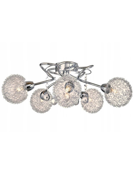 Plafon Vesna 5-punktowy w kolorze srebrnym - elegancka lampa sufitowa do nowoczesnych wnętrz