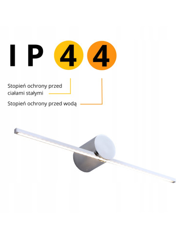 Kinkiet LED Modern Slim 40 cm w chromie - stylowe oświetlenie do łazienek i nowoczesnych aranżacji wnętrz