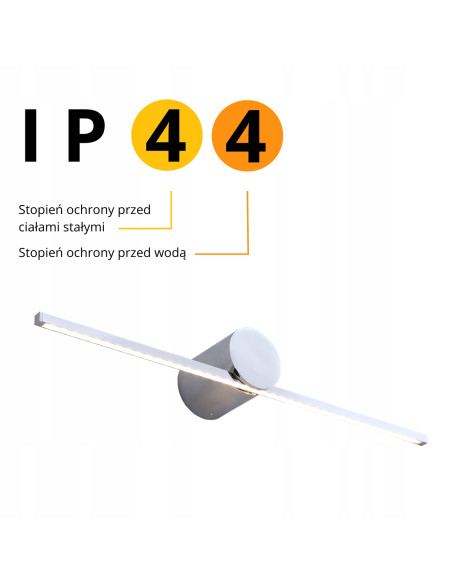 Kinkiet LED Modern Slim 40 cm w chromie - stylowe oświetlenie do łazienek i nowoczesnych aranżacji wnętrz
