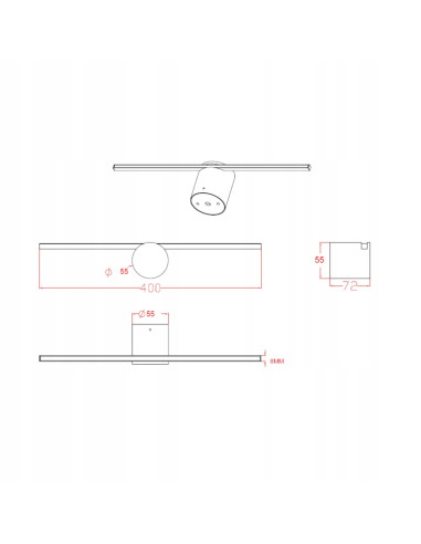 Kinkiet LED Modern Slim 40 cm w chromie - stylowe oświetlenie do łazienek i nowoczesnych aranżacji wnętrz