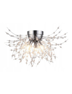 Nowoczesny plafon kryształowy Pearls w chromie - elegancka lampa sufitowa do sypialni i salonu