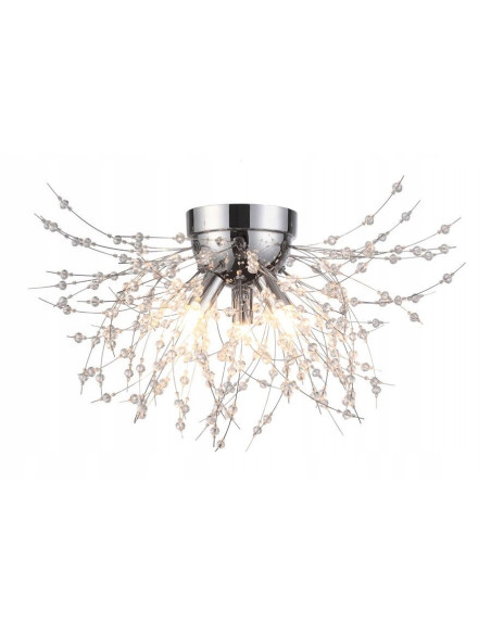 Nowoczesny plafon kryształowy Pearls w chromie - elegancka lampa sufitowa do sypialni i salonu