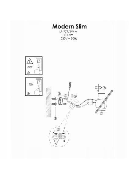 Kinkiet LED Modern Slim M 40cm biały - eleganckie oświetlenie do lustra i ściany, energooszczędny, ciepłe światło 3000K