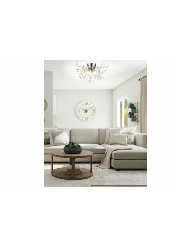 Nowoczesny plafon kryształowy Pearls w chromie - elegancka lampa sufitowa do sypialni i salonu