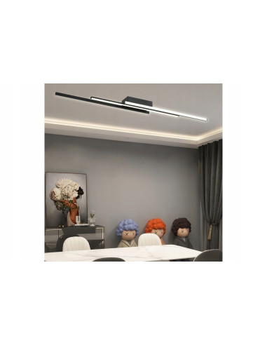 Nowoczesny plafon LED Amaroo 100 cm - eleganckie oświetlenie sufitowe w czerni, energooszczędny design do salonu