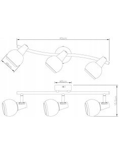 Nowoczesny plafon Loris z chromowanym wykończeniem i trzema białymi kloszami - eleganckie oświetlenie do wnętrz. 2