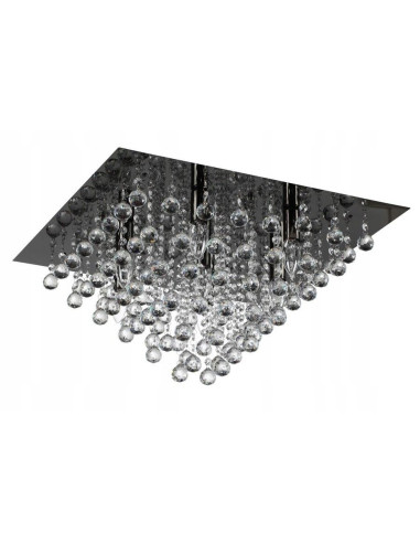 Elegancki plafon kwadratowy Lancaster Crystal w grafitowym kolorze do nowoczesnych wnętrz i stylowych salonów