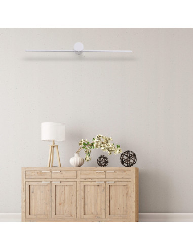 Nowoczesny Kinkiet Łazienkowy LED Slim L Biały 60 cm z Ciepłym Światłem IP44 - Light Prestige