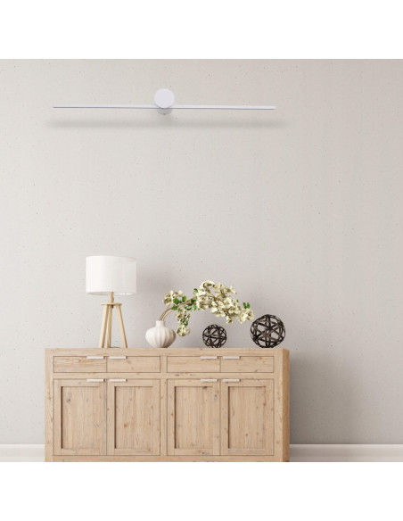 Nowoczesny Kinkiet Łazienkowy LED Slim L Biały 60 cm z Ciepłym Światłem IP44 - Light Prestige