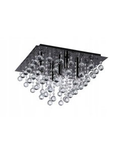 Nowoczesna czarna lampa sufitowa z kryształami Lancaster – elegancki plafon do stylowych wnętrz 2