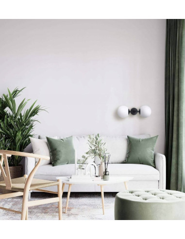 Lampa ścienna DORADO - elegancki kinkiet z białymi kulami, minimalistyczny design do salonu i holu, metal i szkło.