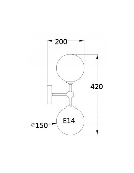 Lampa ścienna DORADO - elegancki kinkiet z białymi kulami, minimalistyczny design do salonu i holu, metal i szkło.