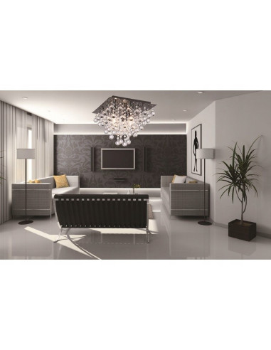 Plafon kryształowy Lancaster w kolorze grafitowym – luksusowe oświetlenie do nowoczesnych wnętrz