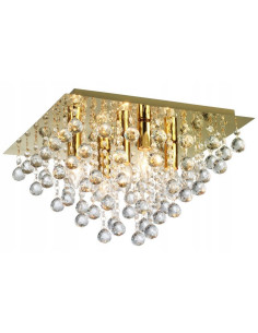 Plafon Kryształowy Lester w Złocie – Elegancka Lampa Sufitowa do Sypialni, Salonu i Jadalni 2