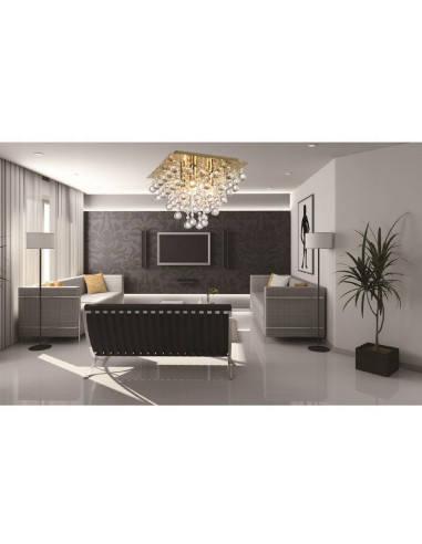 Plafon Kryształowy Lancaster - Elegancka Lampa Glamour do Sypialni i Salonu, Nowoczesny Design z Trzema Punktami Światła