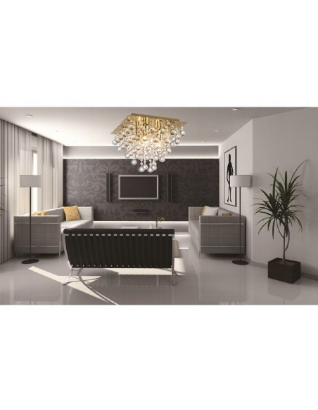 Plafon Kryształowy Lancaster - Elegancka Lampa Glamour do Sypialni i Salonu, Nowoczesny Design z Trzema Punktami Światła