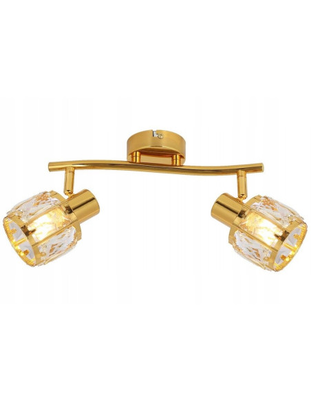 Lampa Ścienna Crownie w Kolorze Złotym z Kryształami - Elegancki Reflektor Glamour do Domu i Biura