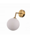Lampa Ścienna Dorado - Elegancki Kinkiet z Mleczną Kulą i Złotym Stelażem do Korytarza i Holu