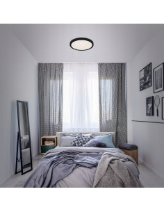 Plafon LED Briloner 38 cm w czerni z efektem gwieździstego nieba - nowoczesne oświetlenie do pokoju dziewczynki 2