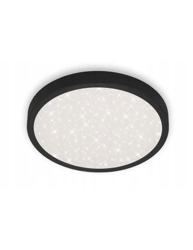 Plafon LED Briloner 38 cm w czerni z efektem gwieździstego nieba - nowoczesne oświetlenie do pokoju dziewczynki