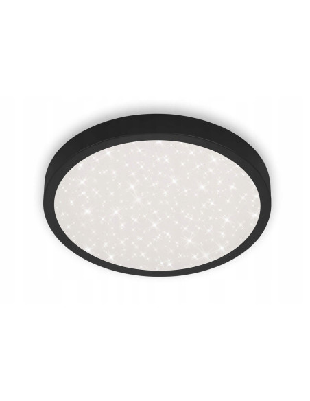 Plafon LED Briloner 38 cm w czerni z efektem gwieździstego nieba - nowoczesne oświetlenie do pokoju dziewczynki