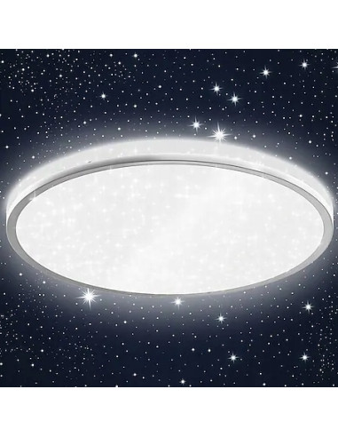 Plafon LED 24W z efektem gwiaździstego nieba - Nowoczesne oświetlenie sufitowe w kolorze białym do każdego wnętrza