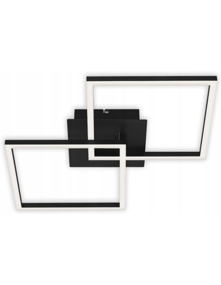 Plafon LED Briloner 62 x 22 cm, biały/czarny, ściemnialny, nowoczesny design do sypialni i salonów