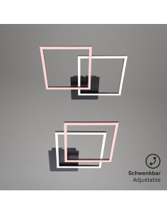Plafon LED Briloner 62 x 22 cm, biały/czarny, ściemnialny, nowoczesny design do sypialni i salonów 2
