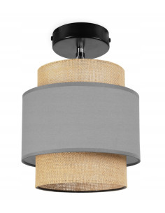 Kinkiet Boho w stylu skandynawskim - elegancka lampa rattanowa w kolorach czarnym, beżowym i szarym do czytania.