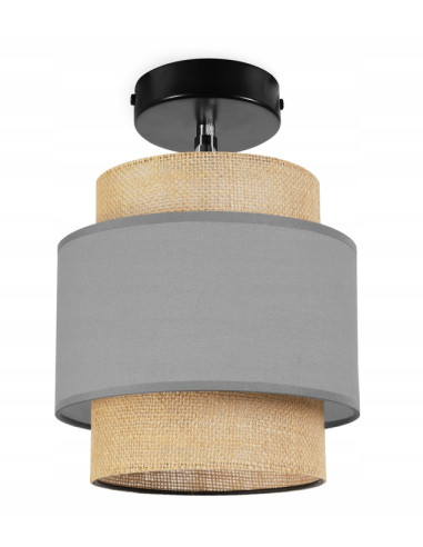 Kinkiet Boho w stylu skandynawskim - elegancka lampa rattanowa w kolorach czarnym, beżowym i szarym do czytania.