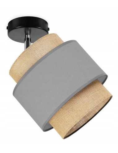 Kinkiet Boho w stylu skandynawskim - elegancka lampa rattanowa w kolorach czarnym, beżowym i szarym do czytania.