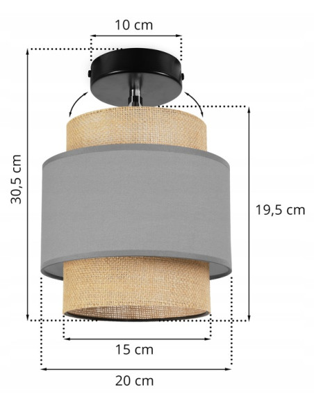 Kinkiet Boho w stylu skandynawskim - elegancka lampa rattanowa w kolorach czarnym, beżowym i szarym do czytania.